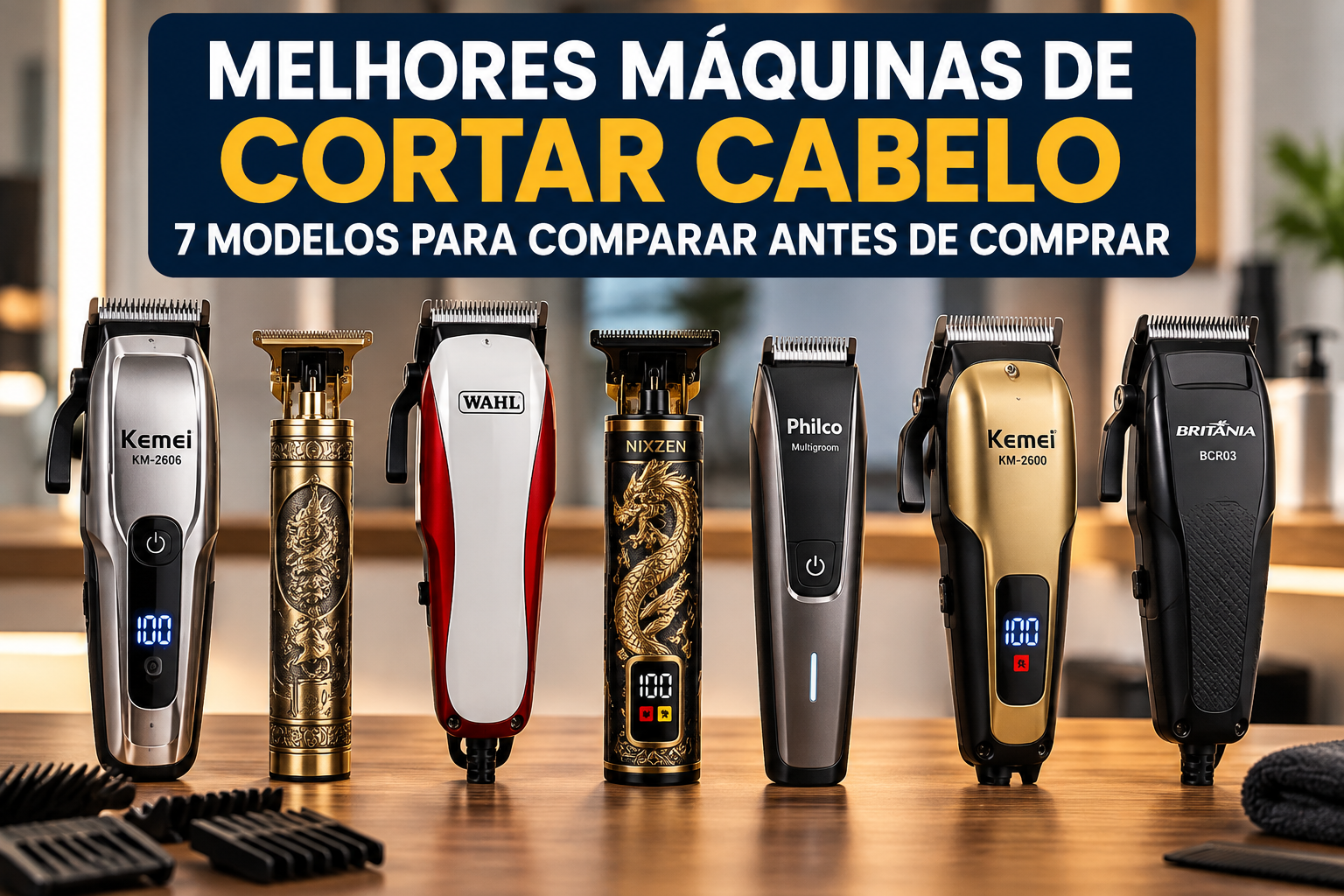 Melhores máquinas de cortar cabelo com 7 modelos para comparar antes de comprar