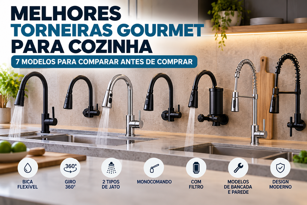 Melhores torneiras gourmet para cozinha com 7 modelos para comparar