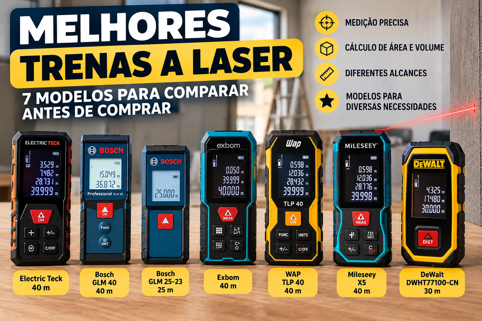 Melhores trenas a laser com 7 modelos para comparar antes de comprar