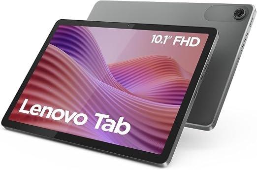 Tablet Lenovo Tab cinza com tela de 10,1 polegadas, 64GB, 4GB RAM e Android 14